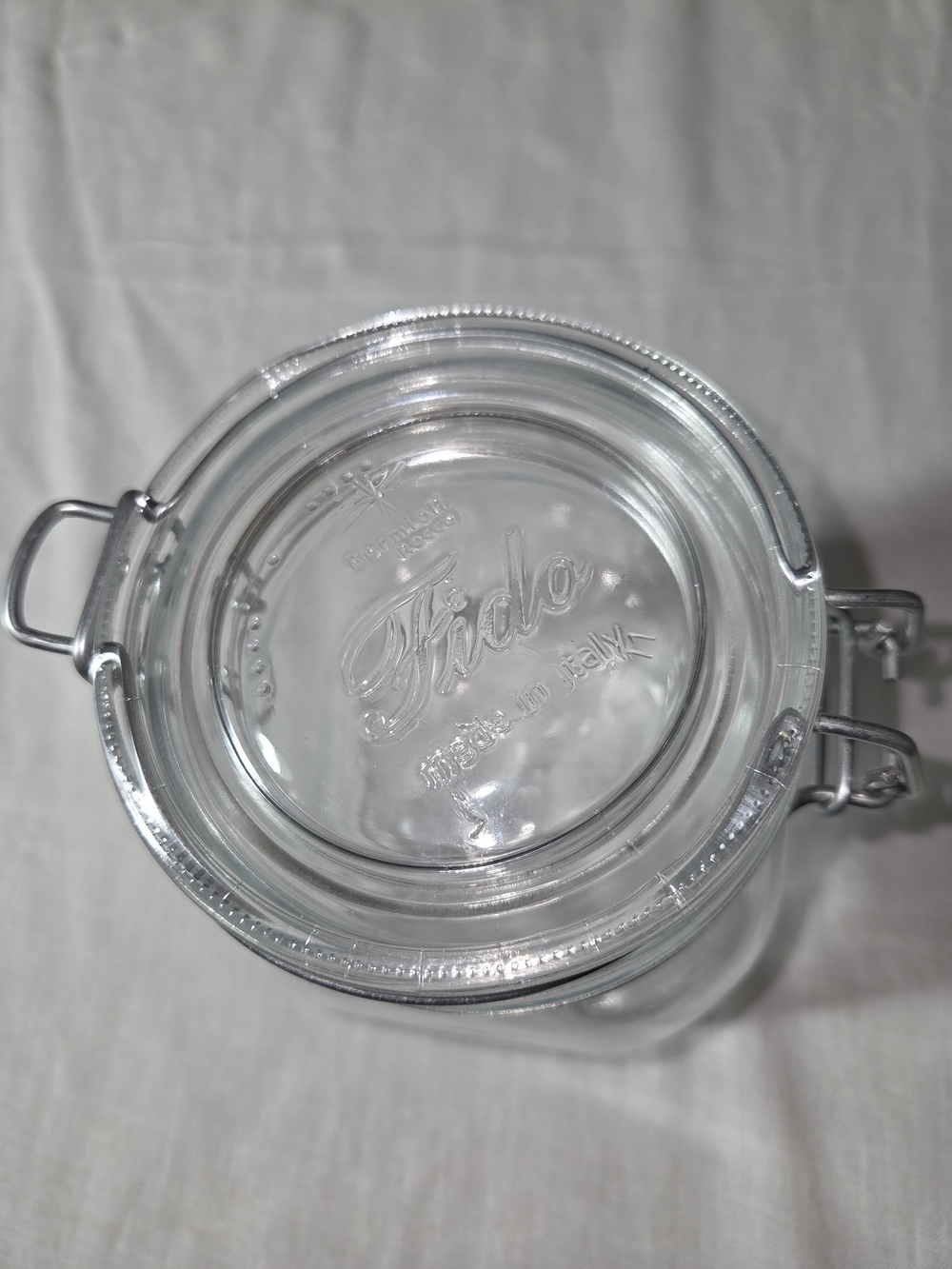 Vintage BORMIOLI ROCCO FIDO-Style Clear Glass Airtight Storage Jar Made In Italy